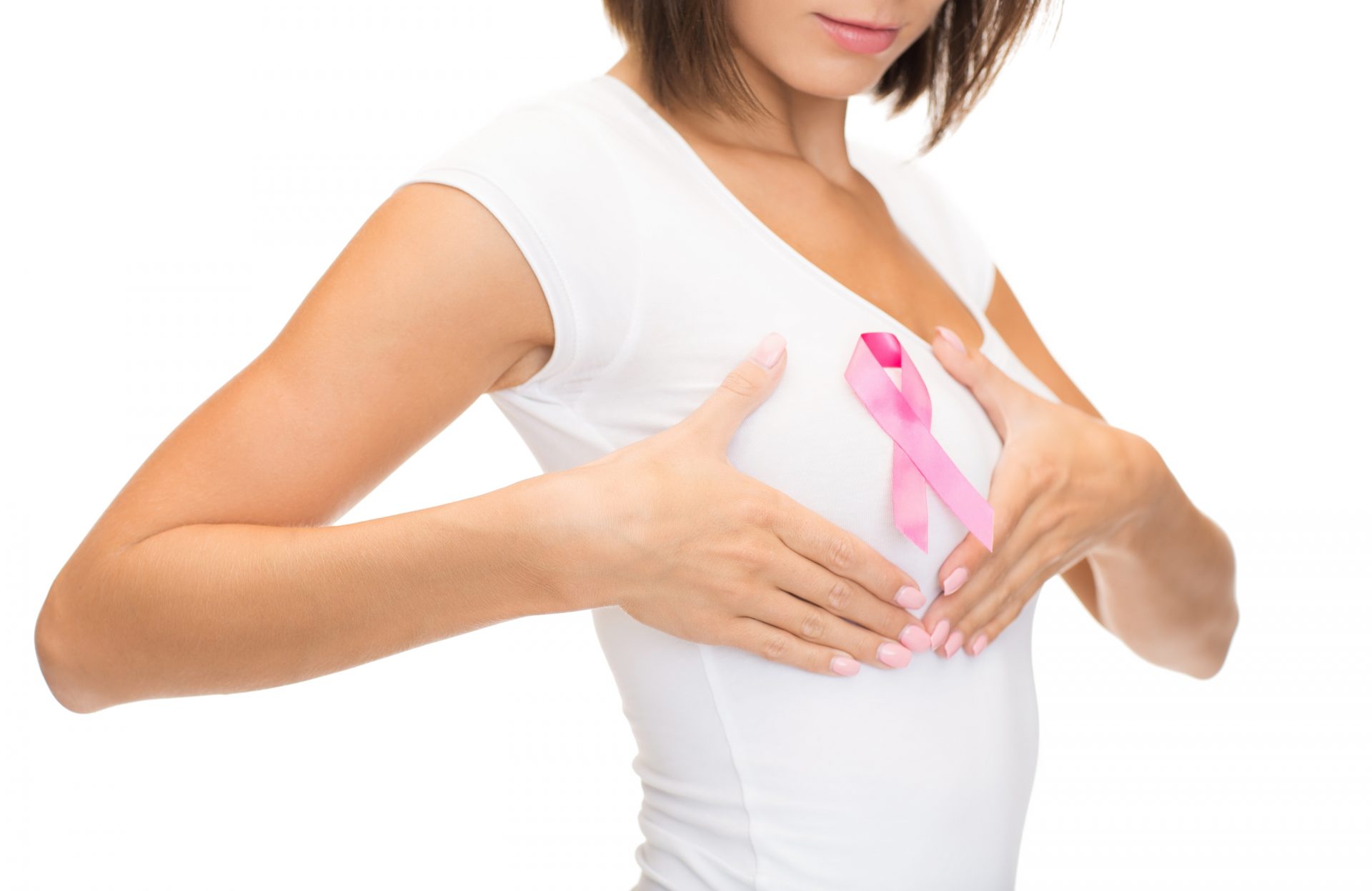 healthcare and medicine concept - woman in blank t-shirt with pi